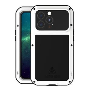 lovemei Love Mei Metal Shockproof Waterdicht Dustichte Beschermende telefoon Case voor iPhone 13 Pro (White)