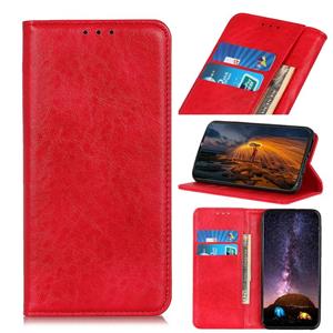 huismerk For Samsung Galaxy M32 Magnetic Crazy Horse Texture Horizontal Flip Leather Case with Holder & Card Slots & Wallet(Red)