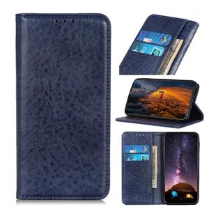 huismerk For Samsung Galaxy M32 Magnetic Crazy Horse Texture Horizontal Flip Leather Case with Holder & Card Slots & Wallet(Blue)