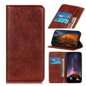 huismerk For Samsung Galaxy M32 Magnetic Crazy Horse Texture Horizontal Flip Leather Case with Holder & Card Slots & Wallet(Brown)