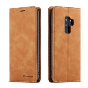 Voor Galaxy S9 Forwenw Dream Series Oil Edge Strong Magnetism Horizontal Flip Leather Case met Holder & Card Slots & Wallet & Photo Frame(Brown)