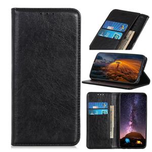 huismerk For Samsung Galaxy M32 Magnetic Crazy Horse Texture Horizontal Flip Leather Case with Holder & Card Slots & Wallet(Black)