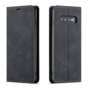 Voor Galaxy S10 Forwenw Dream Series Oil Edge Strong Magnetism Horizontal Flip Leather Case met Holder & Card Slots & Wallet & Photo Frame(Black)