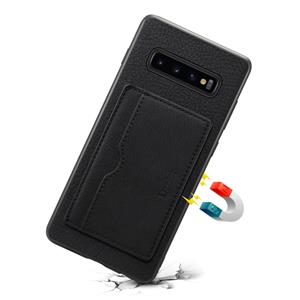 Voor Galaxy S10 Denior v3 luxe auto koeienhuid lederen beschermhoes met houder & kaartsleuf (zwart)