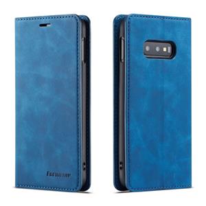 Voor Galaxy S10e Forwenw Dream Series Oil Edge Strong Magnetism Horizontal Flip Leather Case met Holder & Card Slots & Wallet & Photo Frame(Blue)