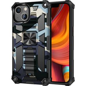 huismerk Camouflage Armor Shockproof TPU + PC Magnetische beschermhoes met houder voor iPhone 13