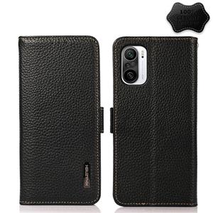 huismerk Voor Xiaomi Redmi K40 PRO / POCO F3 Khazneh Side-Magnetic Litchi Echt leer RFID-telefooncase