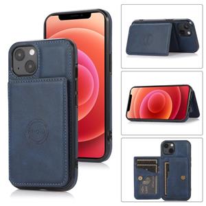 huismerk Calf Texture Magnetic Card Bag PU Shockproof Case met Houder & Card Slot voor iPhone 13 Mini