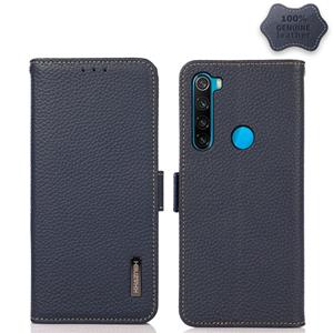 huismerk Voor Xiaomi Redmi Note 8 2021 Khazneh Side-Magnetic Litchi Echt leer RFID-telefoonhoesje