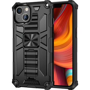 huismerk Armor Shockproof TPU + PC Magnetic Protective Case with Holder For iPhone 13 mini(Black)