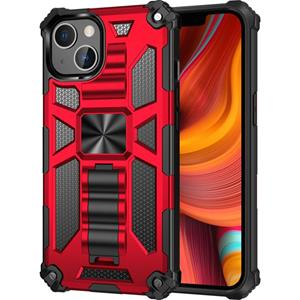 huismerk Armor Shockproof TPU + PC Magnetic Protective Case with Holder For iPhone 13 mini(Red)