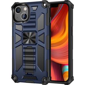 huismerk Armor Shockproof TPU + PC Magnetic Protective Case with Holder For iPhone 13 mini(Blue)