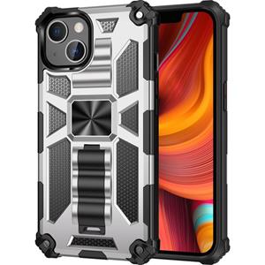 huismerk Armor Shockproof TPU + PC Magnetic Protective Case with Holder For iPhone 13 mini(Silver)