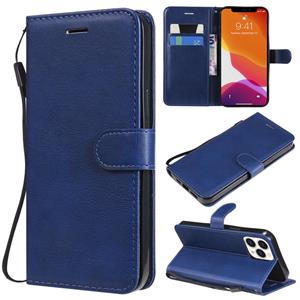 huismerk Pure kleur horizontale flip lederen tas met houder & kaart slots & portemonnee & lanyard voor iphone 13 pro max