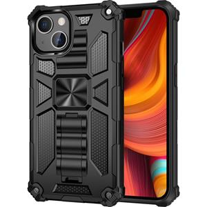 huismerk Armor Shockproof TPU + PC Magnetic Protective Case with Holder For iPhone 13(Black)