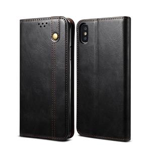 huismerk Simple Wax Crazy Horse Texture Horizontale Flip Lederen case met kaartslots & portemonnee voor iPhone XS / X(Zwart)