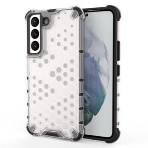 huismerk For Samsung Galaxy S22 5G Honeycomb PC + TPU Phone Case(White)