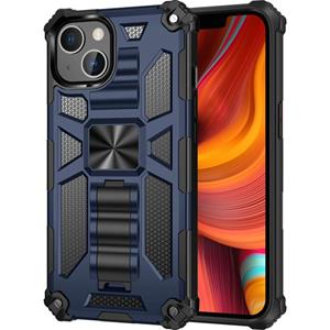 huismerk Armor Shockproof TPU + PC Magnetic Protective Case with Holder For iPhone 13 Pro(Blue)