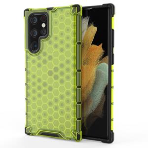 huismerk For Samsung Galaxy S22 Ultra 5G Honeycomb PC + TPU Phone Case(Green)