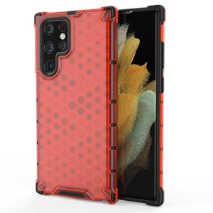 huismerk For Samsung Galaxy S22 Ultra 5G Honeycomb PC + TPU Phone Case(Red)