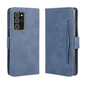 huismerk Voor Samsung Galaxy Note20 Ultra Wallet Style Skin Feel Calf Pattern Leather Case met aparte kaartsleuf (blauw)