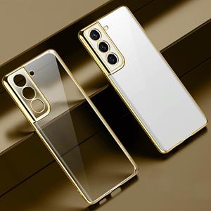 Voor Samsung Galaxy S21 5G SULADA Schokbestendige plating siliconen transparante beschermhoes (Goud)