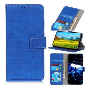 huismerk For Samsung Galaxy M32 Crocodile Texture Horizontal Flip Leather Case with Holder & Card Slots & Wallet(Blue)