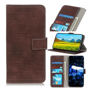 huismerk For Samsung Galaxy M32 Crocodile Texture Horizontal Flip Leather Case with Holder & Card Slots & Wallet(Brown)