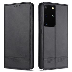 Voor Samsung Galaxy S21 Ultra 5G AZNS Magnetische Kalf Textuur Horizontale Flip Lederen Case met Kaart Slots & Houder > Portemonnee (Zwart)