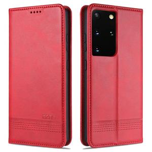 Voor Samsung Galaxy S21 Ultra 5G AZNS Magnetic Calf Texture Horizontale Flip Lederen case met kaartslots & portemonnee(rood)