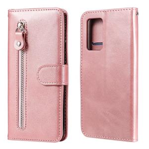 huismerk For OPPO Reno6 Pro 5G Fashion Calf Texture Zipper Horizontal Flip Leather Case with Holder & Card Slots & Wallet(Rose Gold)