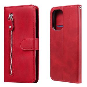 huismerk For Xiaomi Redmi K40 Fashion Calf Texture Zipper Horizontal Flip Leather Case with Holder & Card Slots & Wallet(Red)