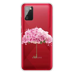 huismerk Voor Samsung Galaxy A02S EU Versie Gekleurde Tekening Clear TPU beschermende koffers (Flower Paraplu)