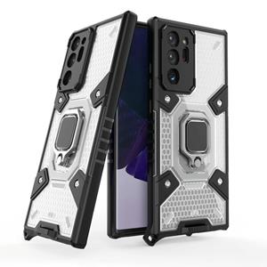 huismerk Voor Samsung Galaxy Note 20 Ultra Space PC + TPU Ringhouder Beschermhoes