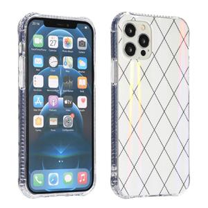 huismerk Laser Aurora Rhombic Grid TPU beschermhoes voor iPhone 13 Mini (Pearl White)