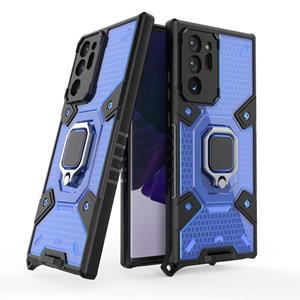 huismerk Voor Samsung Galaxy Note 20 Ultra Space PC + TPU Ringhouder Beschermhoes