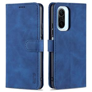 Voor Xiaomi Redmi K40 Pro Azns Skin Feel Calf Texture Horizontale Flip Lederen Case met Kaart Slots & Houder & Portemonnee