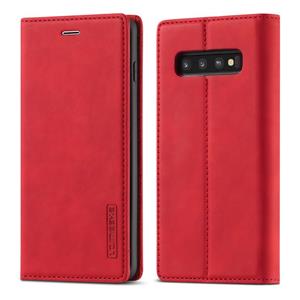 Voor Samsung Galaxy S10 LC.IMEEKE Sterk magnetisme Ultradun horizontaal flip schokbestendige matte TPU + PU lederen hoes met Holder & Card Slots & Wal