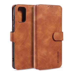 dg.ming Voor Galaxy S20 DG. MING Retro Oil Side Horizontal Flip Case met Holder & Card Slots & Wallet(Brown)