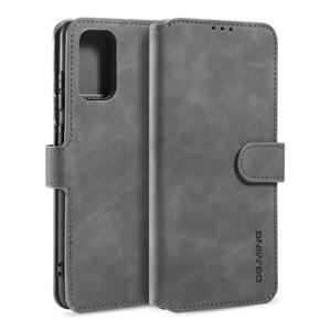 dg.ming Voor Galaxy S20 DG. MING Retro Oil Side Horizontal Flip Case met Holder & Card Slots & Wallet(Grey)