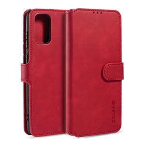 dg.ming Voor Galaxy S20 DG. MING Retro Oil Side Horizontal Flip Case met Holder & Card Slots & Wallet(Red)