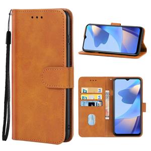 huismerk Leren telefooncase voor Oppo A16 (Brown)