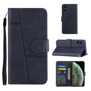 huismerk Stitching Calf Texture Gesp horizontale Flip Lederen Case met Houder & Card Slots & Wallet & Lanyard voor iPhone XS / X