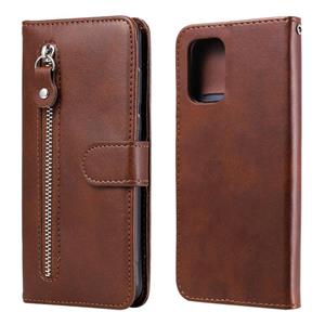 huismerk For Xiaomi Redmi Note 10 5G / Poco M3 Pro 5G Fashion Calf Texture Zipper Horizontal Flip Leather Case with Holder & Card Slots & Wallet(Brown)