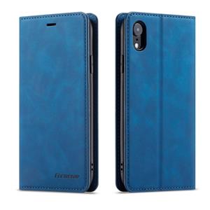 Voor iPhone XR Forwenw Dream Series Oil Edge Strong Magnetism Horizontal Flip Leather Case met Holder & Card Slots & Wallet & Photo Frame(Blue)