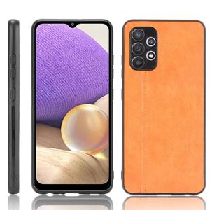 huismerk Voor Samsung Galaxy A32 4G Europese versie Schokbestendig Naaien Koe Patroon Huid PC + PU + TPU Hoesje (Oranje)