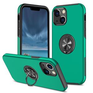 huismerk PC + TPU schokbestendige magnetische beschermhoes met onzichtbare ringhouder voor iPhone 13 mini