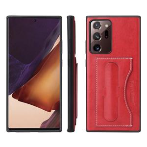 huismerk Voor Samsung Galaxy Note20 Ultra Fierre Shann Volledige dekking Beschermende lederen hoes met Holder & Card Slot(Rood)