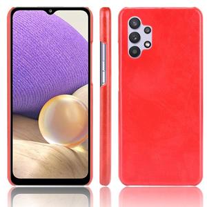 huismerk Voor Samsung Galaxy A32 4G Europese versie Shockproof Litchi Texture PC + PU Case (Rood)