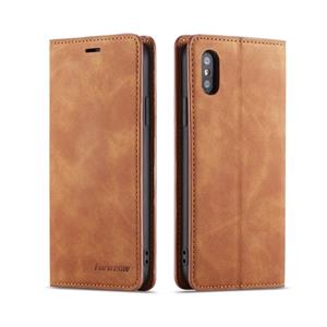 Voor iPhone XS / X Forwenw Dream Series Oil Edge Strong Magnetism Horizontal Flip Leather Case met Holder & Card Slots & Wallet & Photo Frame(Brown)